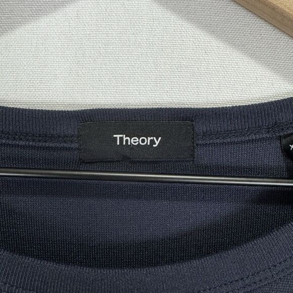 Theory Sweater Mens XL Navy White‎ Striped Pullover Soft Comfy Nautical NEW - Picture 11 of 16